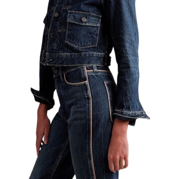 Banana Republic Roper Vintage Straight Jean 25 High Rise Dark Wash - Picture 1 of 11